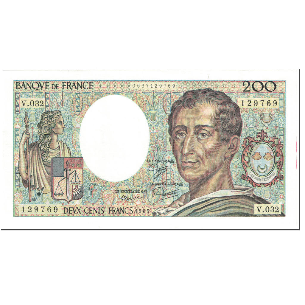 Francja, 200 Francs, Montesquieu, 1985, Undated (1985), UNC(63), Fayette:70.5