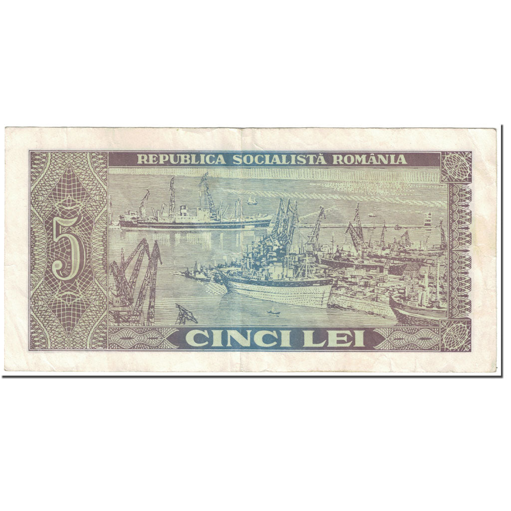 Banknote, Romania, 5 Lei, 1966, Undated (1966), KM:93a, VF(20-25)