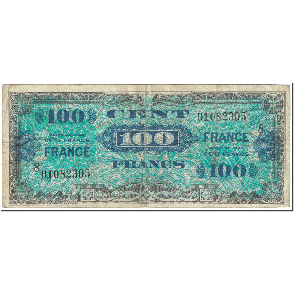 France, 100 Francs, 1945 Verso France, 1944, SERIE DE 1944, VF(20-25)