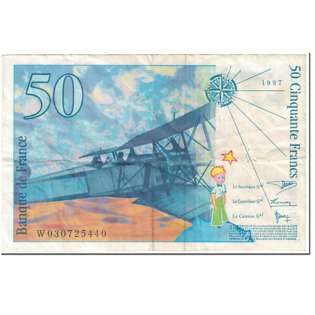 Francia, 50 Francs, St Exupéry, 1997, Undated (1997), MB, Fayette:73.4