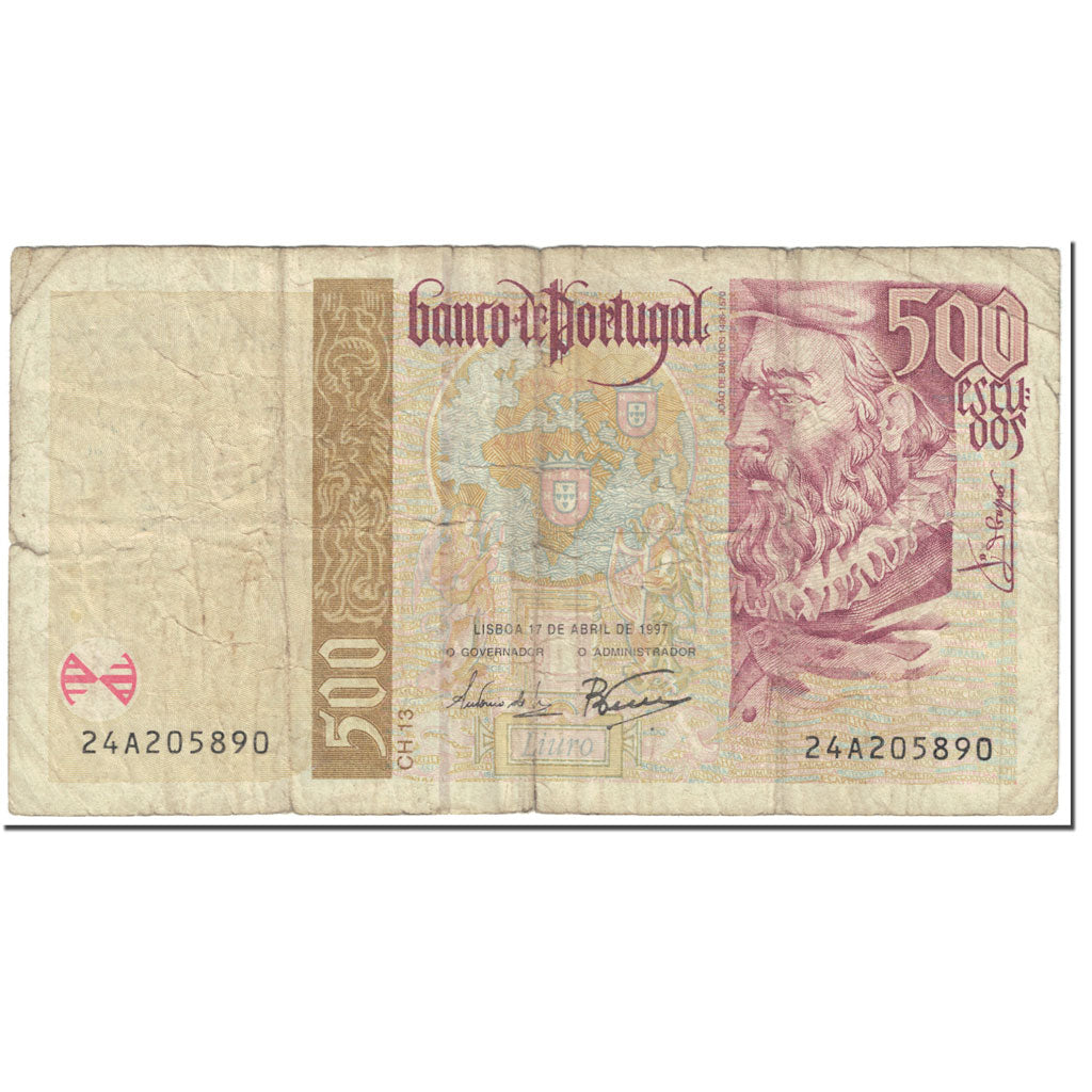 Banknote, Portugal, 500 Escudos, 1997, 1997-04-17, KM:187a, VG(8-10)