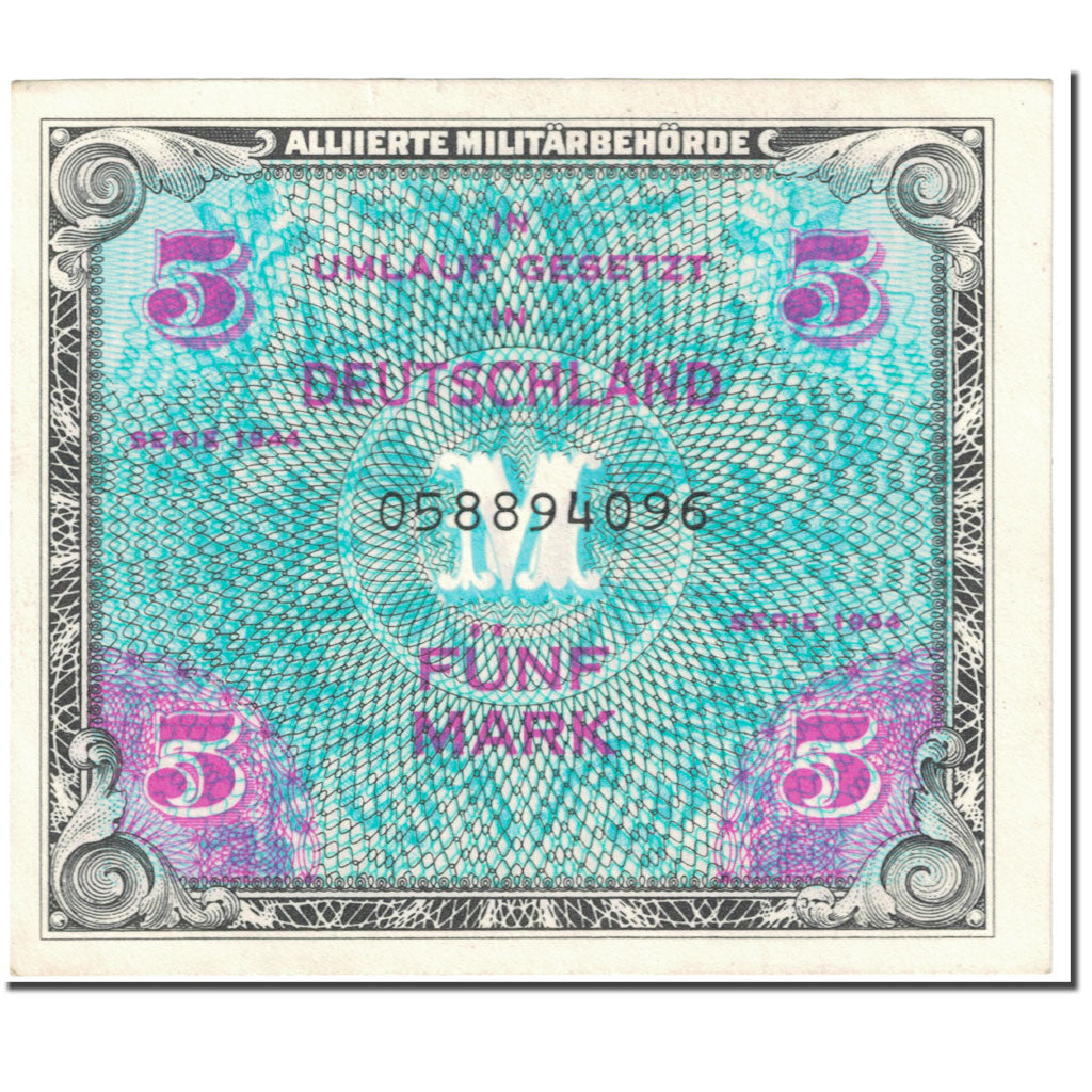 Banknote, Germany, 5 Mark, 1944, SERIE DE 1944, KM:193a, AU(55-58)