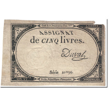 Frankrijk, 5 Livres, 1793, Duval, 10 brumaire de l'an 2 - (31 octobre 1793), AB
