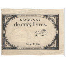 France, 5 Livres, 1793, Goust, 10 brumaire de l'an 2 - (31 octobre 1793)