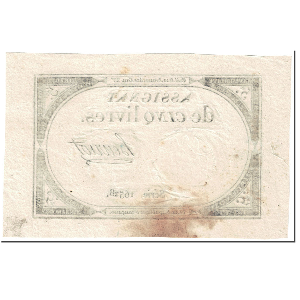 Frankreich, 5 Livres, 1793, Henriot, 10 brumaire de l'an 2 - (31 octobre 1793)
