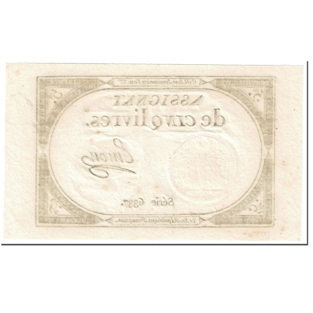 France, 5 Livres, 1793, Emon, 10 brumaire de l'an 2 - (31 octobre 1793), TTB