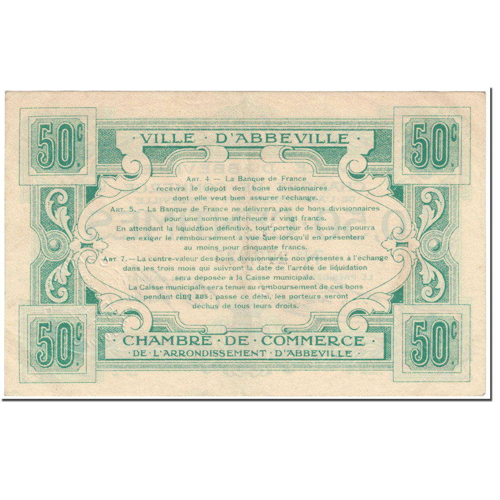 Francia, Abbeville, 50 Centimes, MB, Pirot:1-19