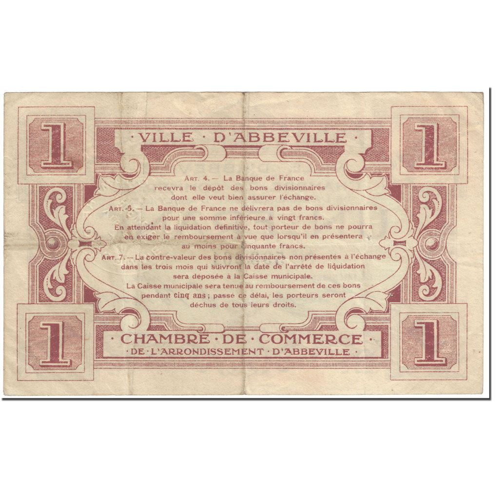France, Abbeville, 1 Franc, TB, Pirot:1-3