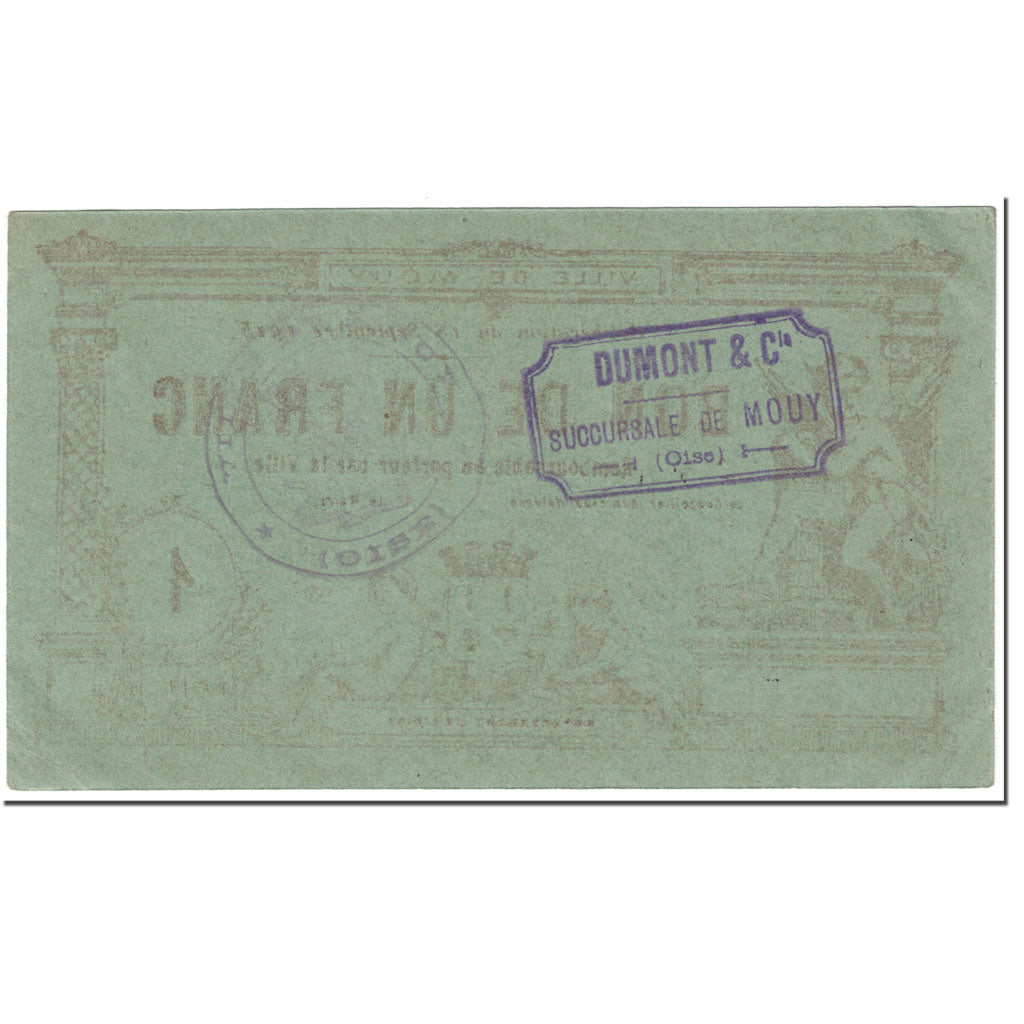 France, Mouy, 1 Franc, 1915, AU(50-53), Pirot:60-48