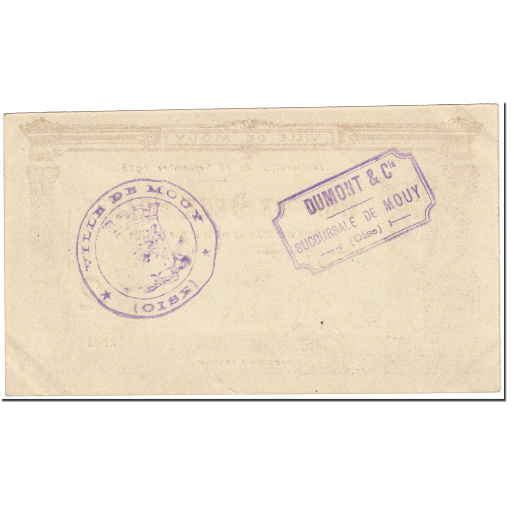 França, Mouy, 2 Francs, 1915, AU(50-53), Pirot:60.50