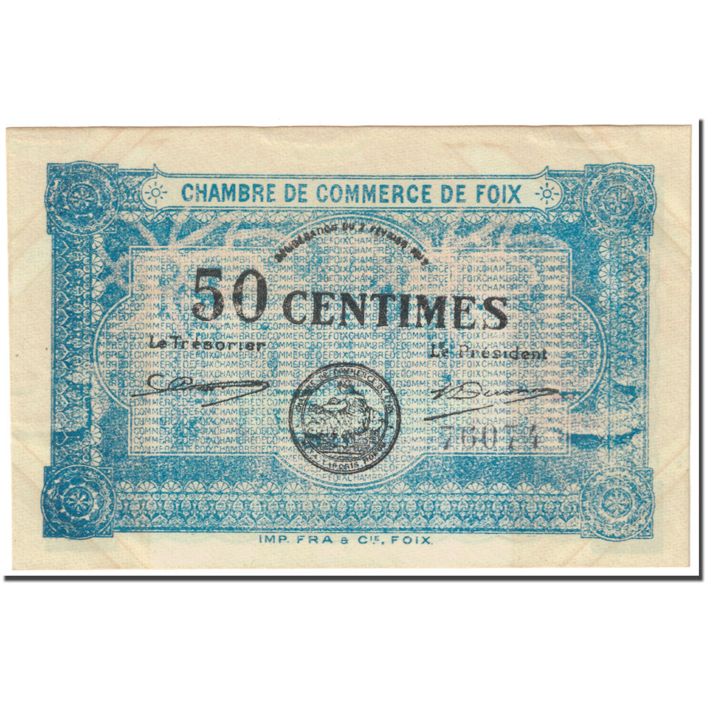 France, Foix, 50 Centimes, 1915, VF(20-25), Pirot:59-1