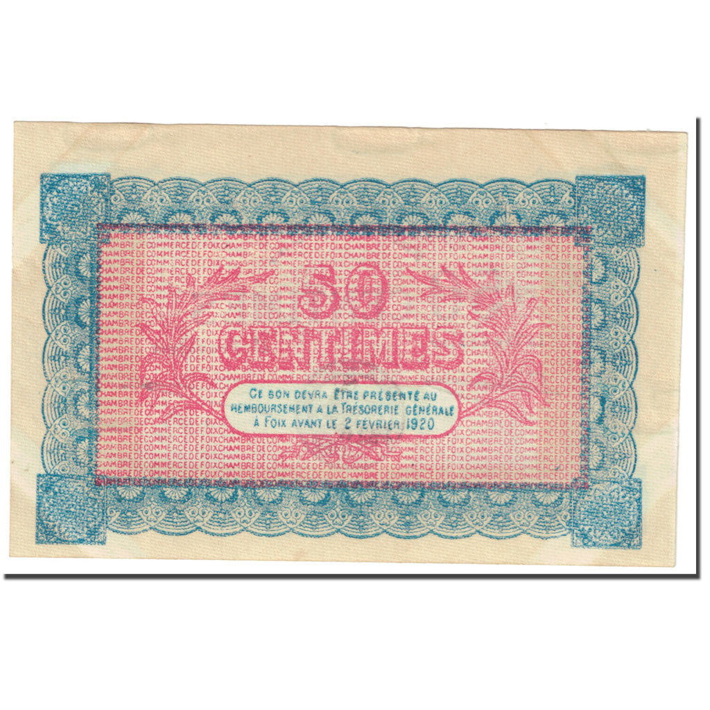 France, Foix, 50 Centimes, 1915, VF(20-25), Pirot:59-1