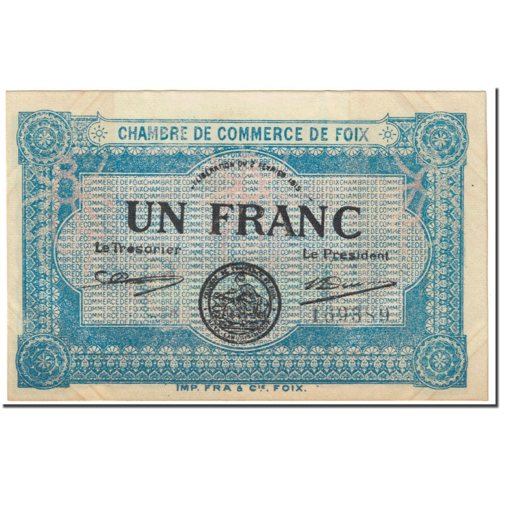 Francia, Foix, 1 Franc, 1915, MB, Pirot:59-3