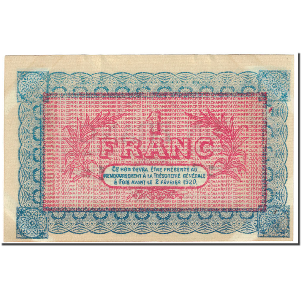 Francia, Foix, 1 Franc, 1915, MB, Pirot:59-3