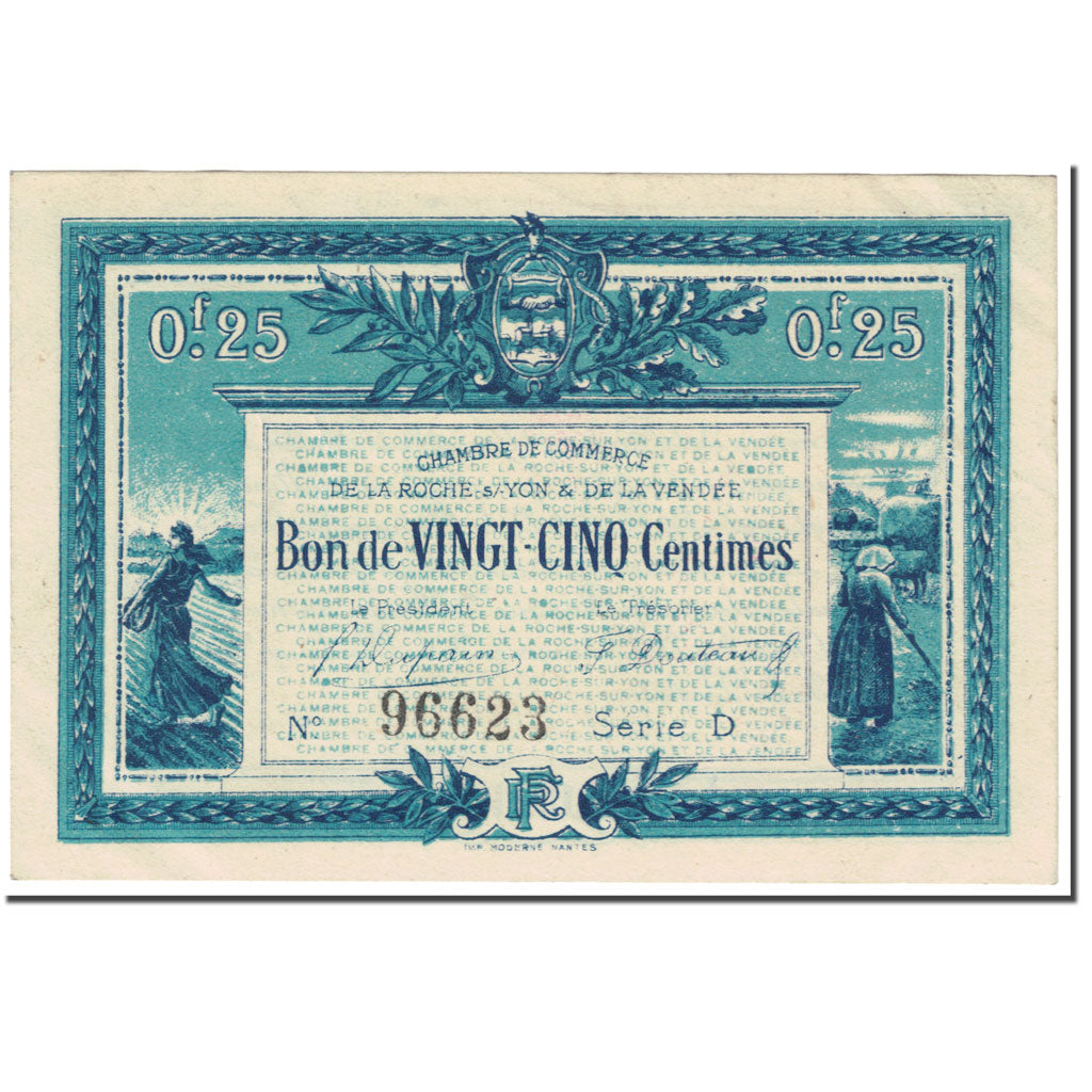 Frankrijk, La Roche-sur-Yon, 25 Centimes, 1916, SUP, Pirot:65-26