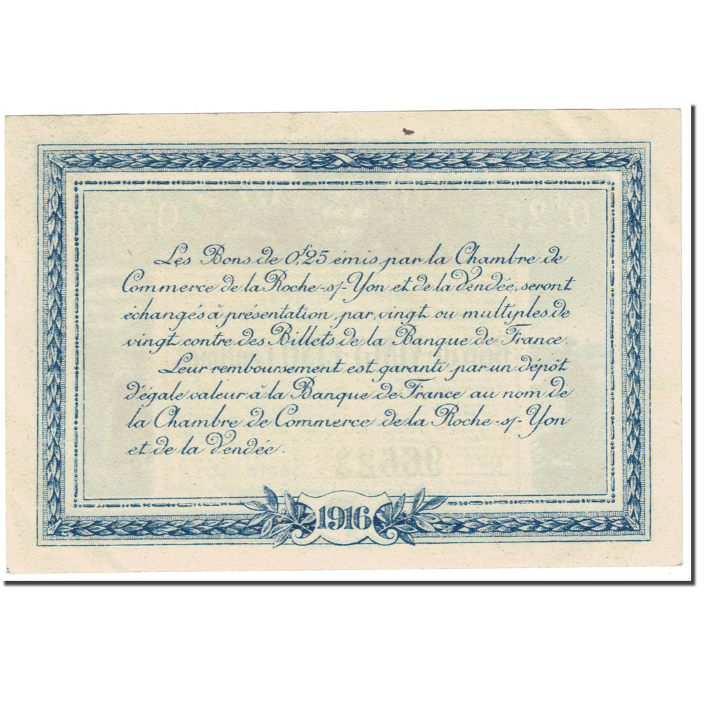 Frankrijk, La Roche-sur-Yon, 25 Centimes, 1916, SUP, Pirot:65-26
