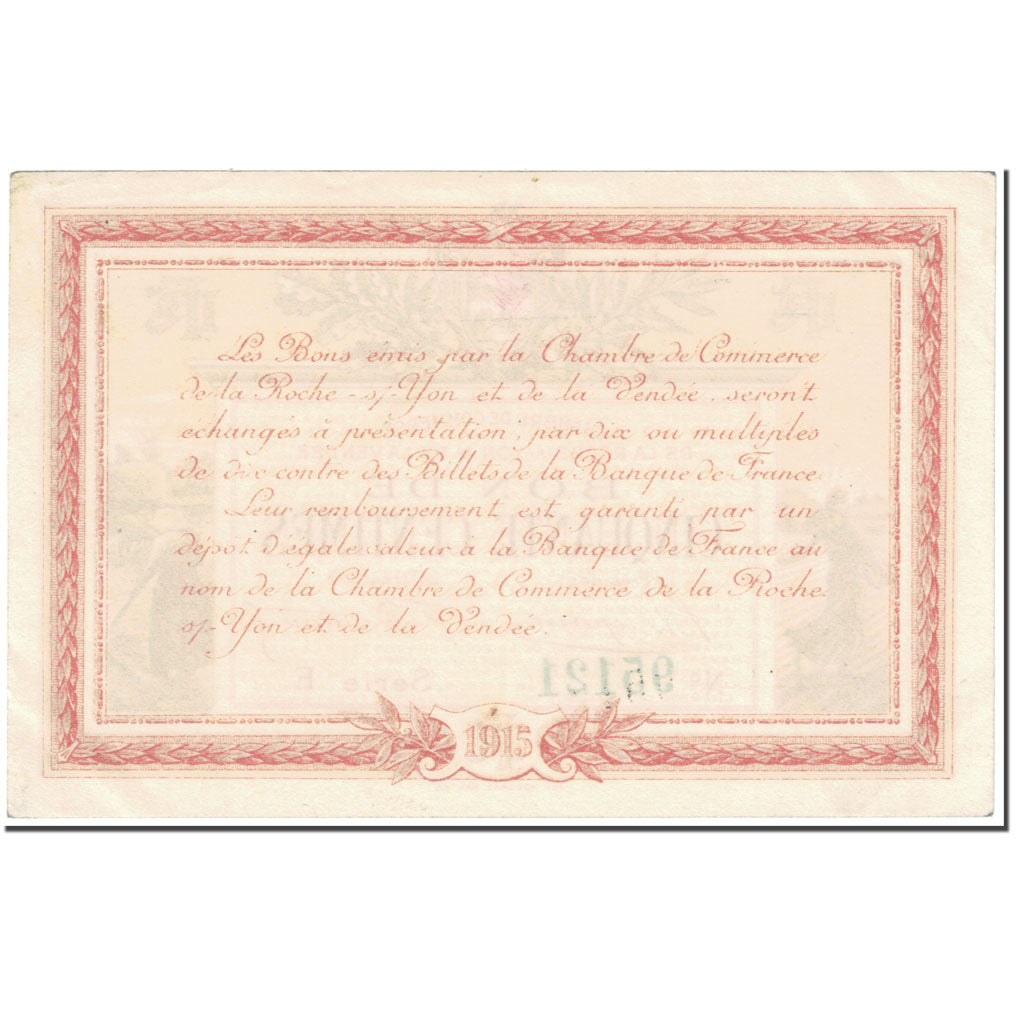 França, La Roche-sur-Yon, 50 Centimes, 1915, AU(55-58), Pirot:65-1