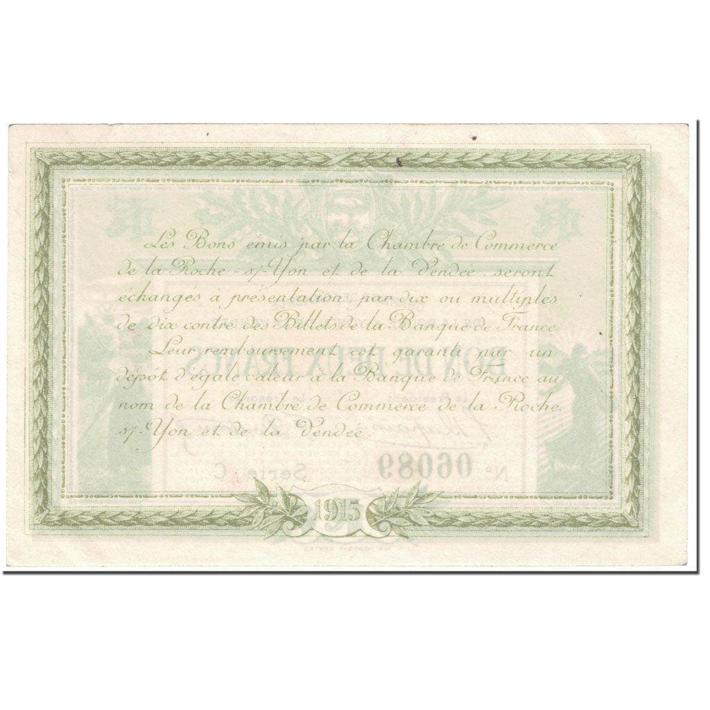 Francja, La Roche-sur-Yon, 2 Francs, 1915, AU(55-58), Pirot:65-10