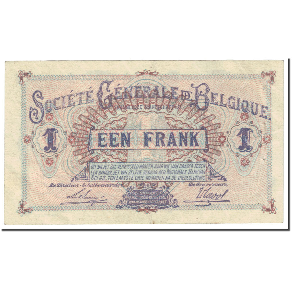 Banknote, Belgium, 1 Franc, 1915, 1915-03-17, KM:86a, EF(40-45)