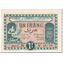Banknote, Algeria, Chamber of Commerce, Constantine, 1 Franc, Pirot 140-22