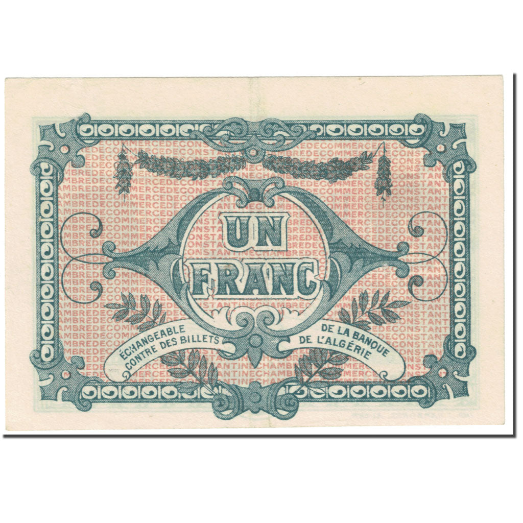 Banknote, Algeria, Chamber of Commerce, Constantine, 1 Franc, Pirot 140-22