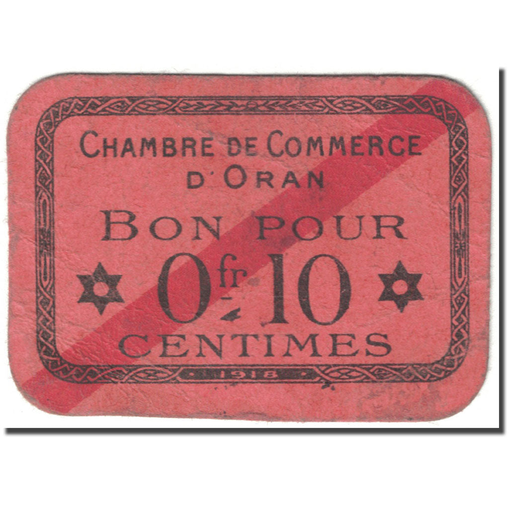 Banknote, Algeria, Chamber of Commerce, Oran, 10 Centimes, Pirot 53