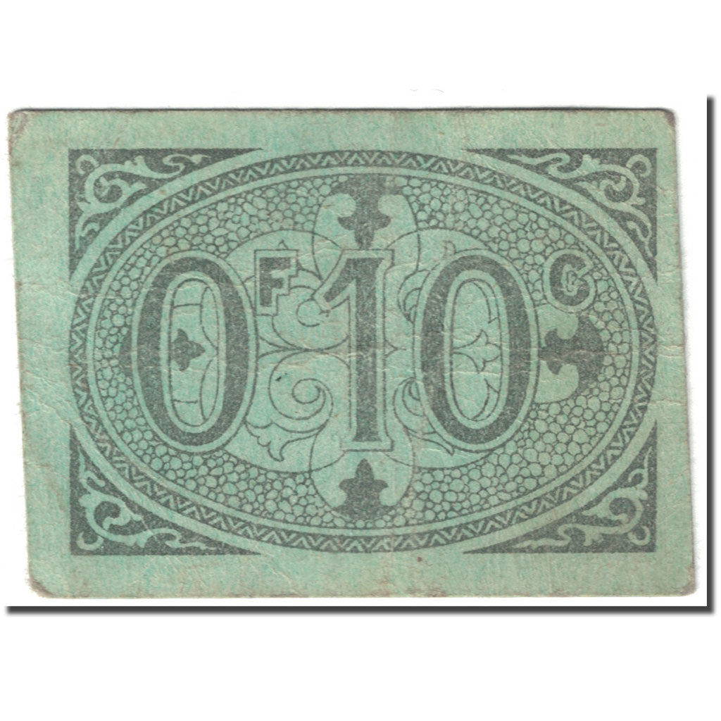 Banknote, Algeria, 10 Centimes, Chambre de Commerce, 1917, Undated (1917)