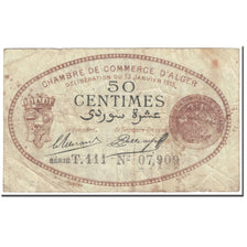 Banknote, Algeria, Chamber of Commerce, Alger, 50 Centimes, Pirot 137.09