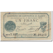 Banknote, Algeria, Chamber of Commerce, Alger, 1 Franc, Pirot 137.03