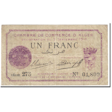 Banknote, Algeria, Chamber of Commerce, Alger, 1 Franc, Pirot 137.01