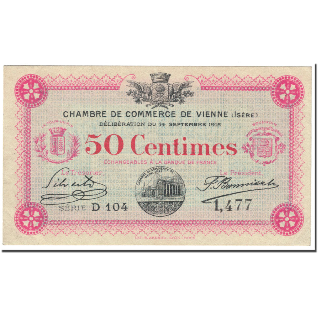 France, Vienne, 50 Centimes, 1915, UNC(65-70), Pirot:128-1