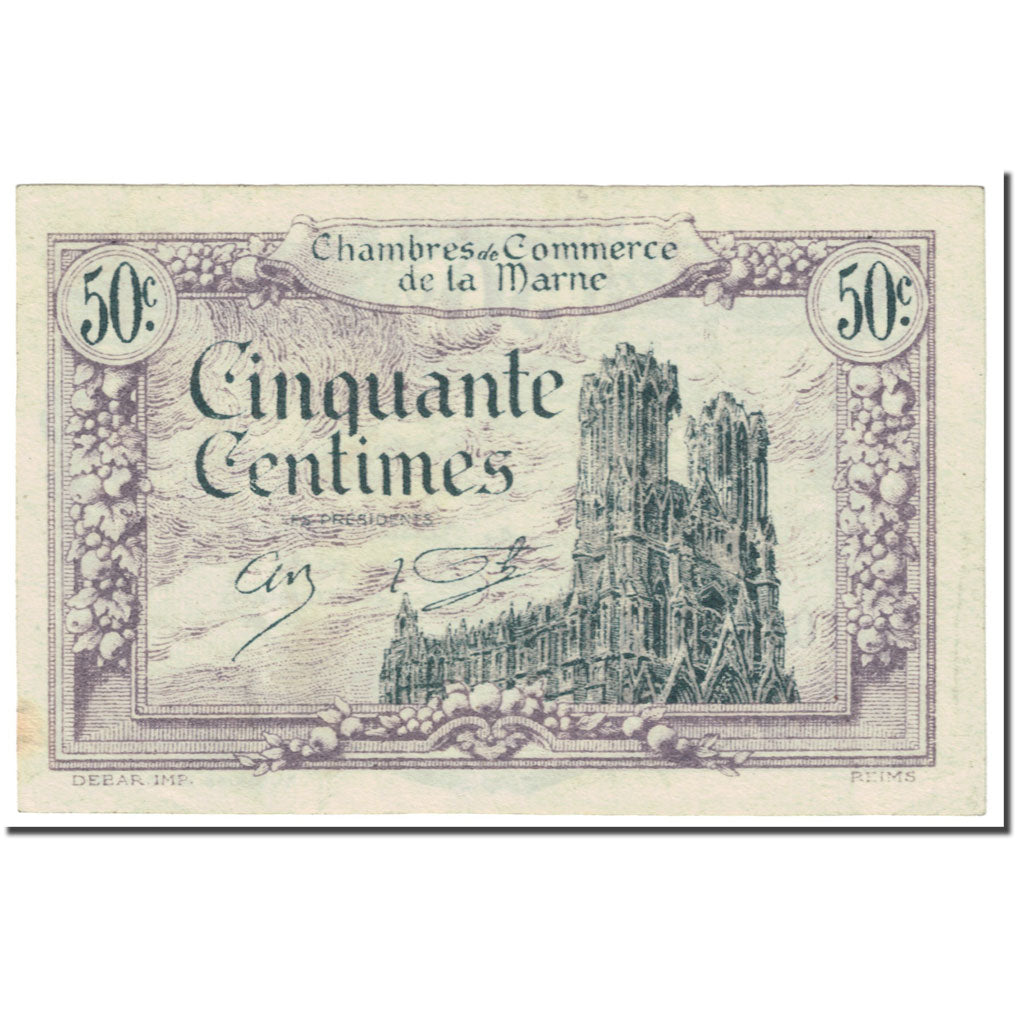 France, Reims, 50 Centimes, 1922, TB, Pirot:43-1