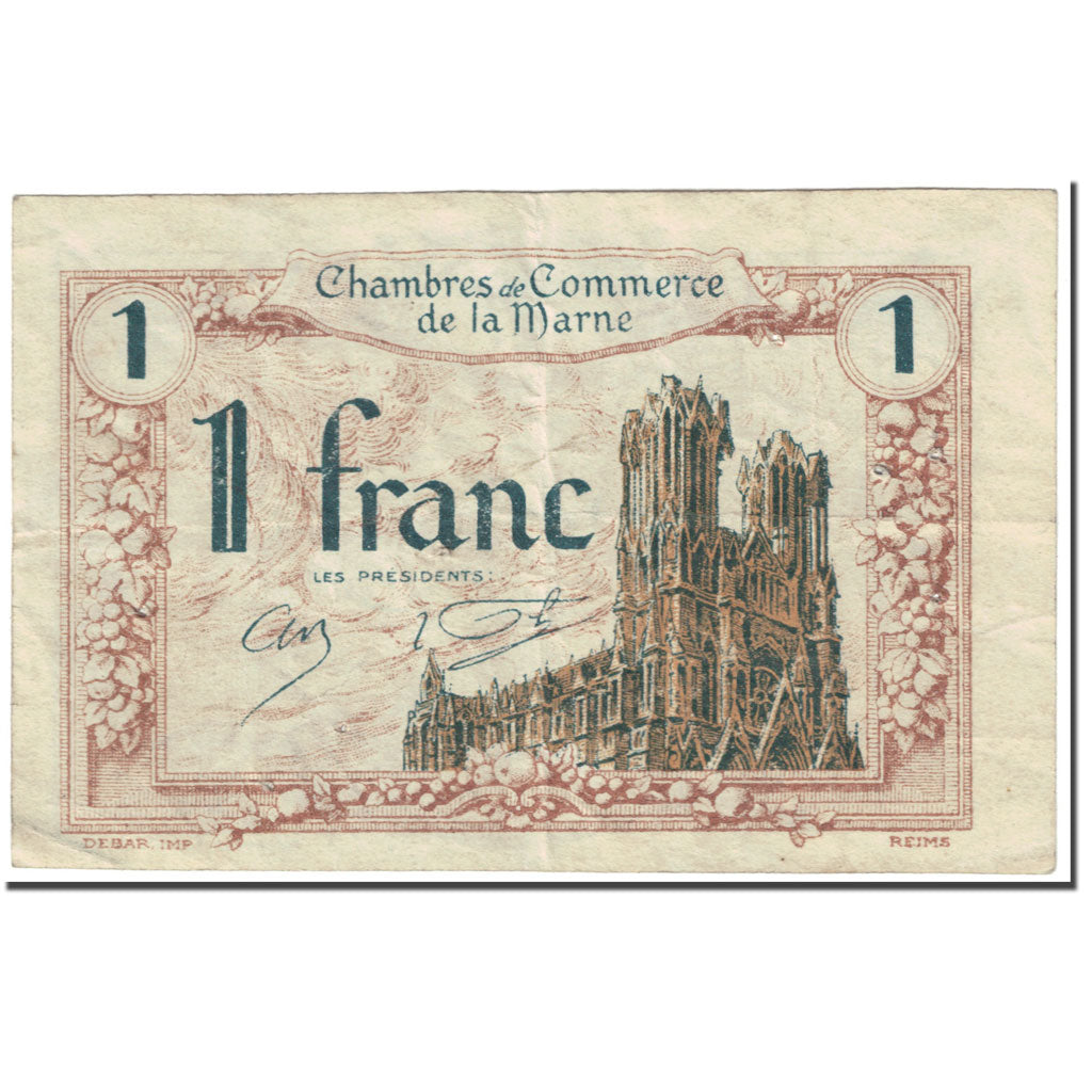France, Reims, 1 Franc, 1922, VF(20-25), Pirot:43-2