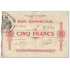 France, Auby, 5 Francs, 1914, VF(30-35), Pirot:59-157