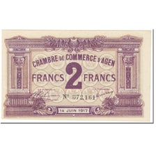 France, Agen, 2 Francs, 1917, EF(40-45), Pirot:2-11