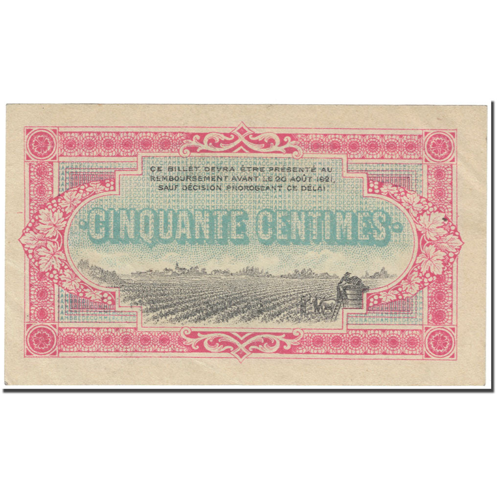 France, Cognac, 50 Centimes, 1916, AU(50-53), Pirot:49-1