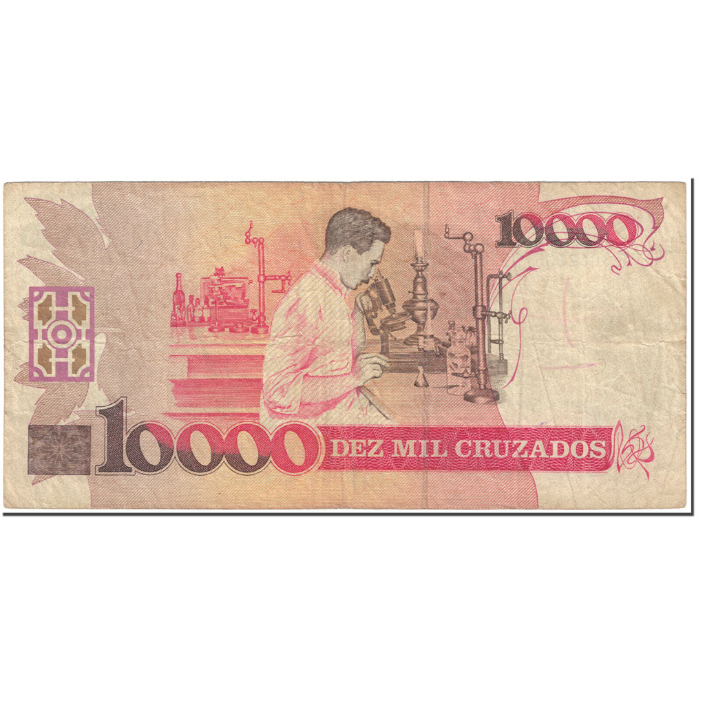 Banconote, Brasile, 10 Cruzados Novos on 10,000 Cruzados, 1989, Undated (1989)