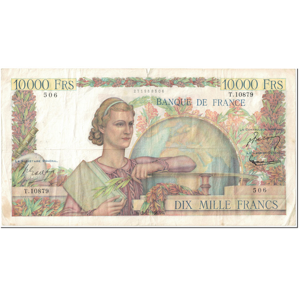 Frankreich, 10,000 Francs, Génie Français, 1956, 1956-02-02, SGE+