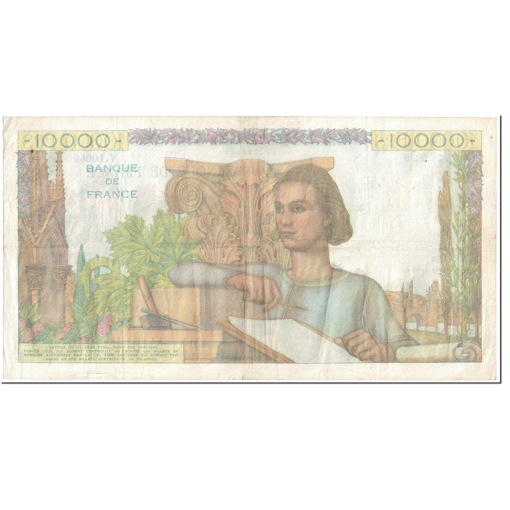 France, 10,000 Francs, Génie Français, 1956, 1956-02-02, VF(20-25)