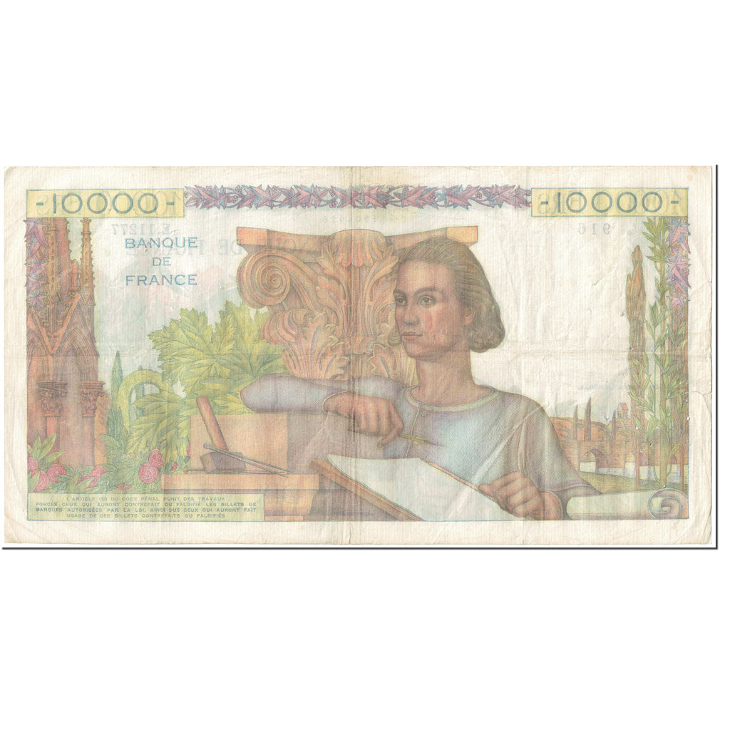 Frankreich, 10,000 Francs, Génie Français, 1956, 1956-04-05, S, Fayette:50.80
