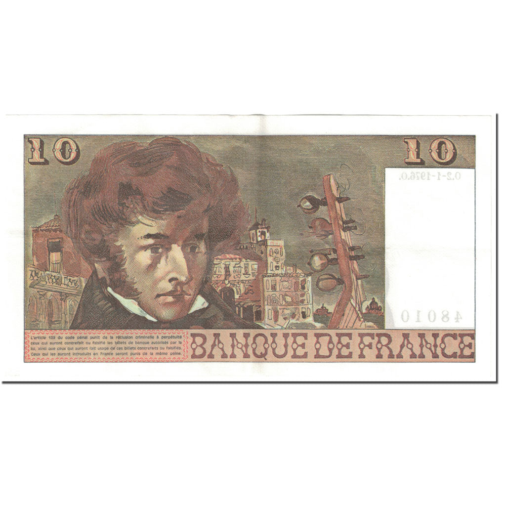 France, 10 Francs, Berlioz, 1976, 1976-01-02, TTB+, Fayette:63.16, KM:150b