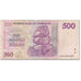 Banknote, Zimbabwe, 500 Dollars, 2007, Undated (2007), KM:70, VF(20-25)