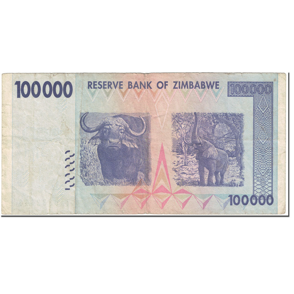Banknote, Zimbabwe, 100,000 Dollars, 2008, Undated (2008), KM:75, VF(20-25)