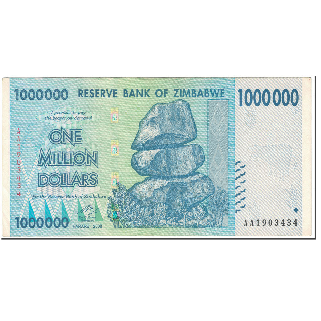 Banknote, Zimbabwe, 1 Million Dollars, 2008, Undated (2008), KM:77, EF(40-45)