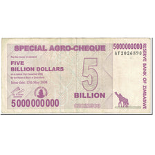 Banknote, Zimbabwe, 5 Billion Dollars, 2008, 2008-05-15, KM:61, VF(20-25)
