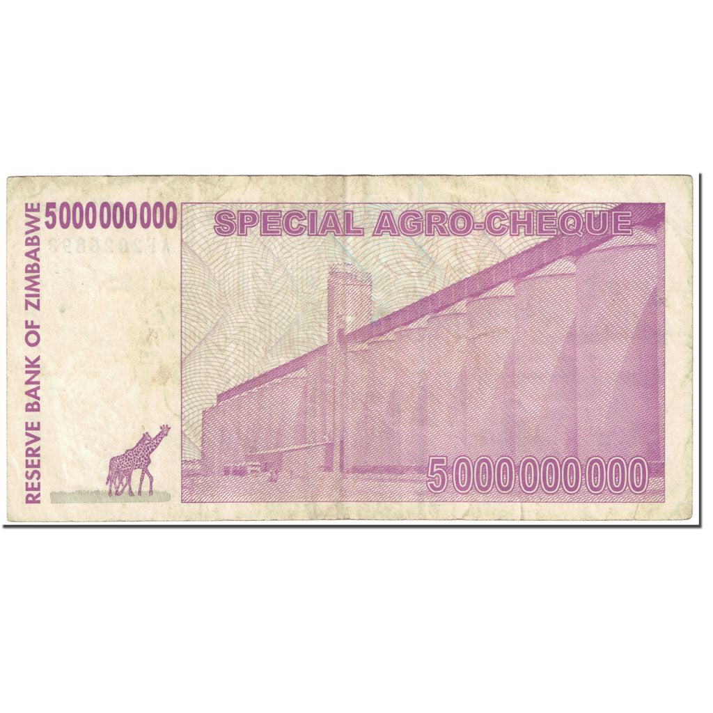 Banknote, Zimbabwe, 5 Billion Dollars, 2008, 2008-05-15, KM:61, VF(20-25)