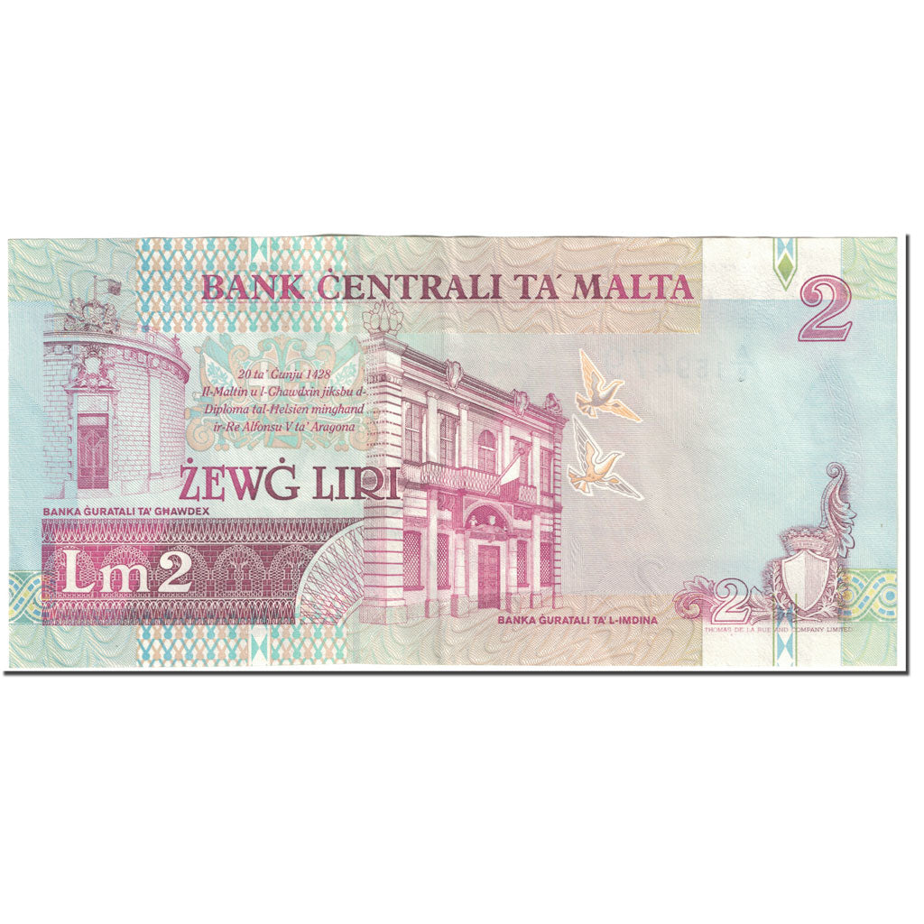Banknote, Malta, 2 Liri, 1994, Undated (1994), KM:45a, EF(40-45)