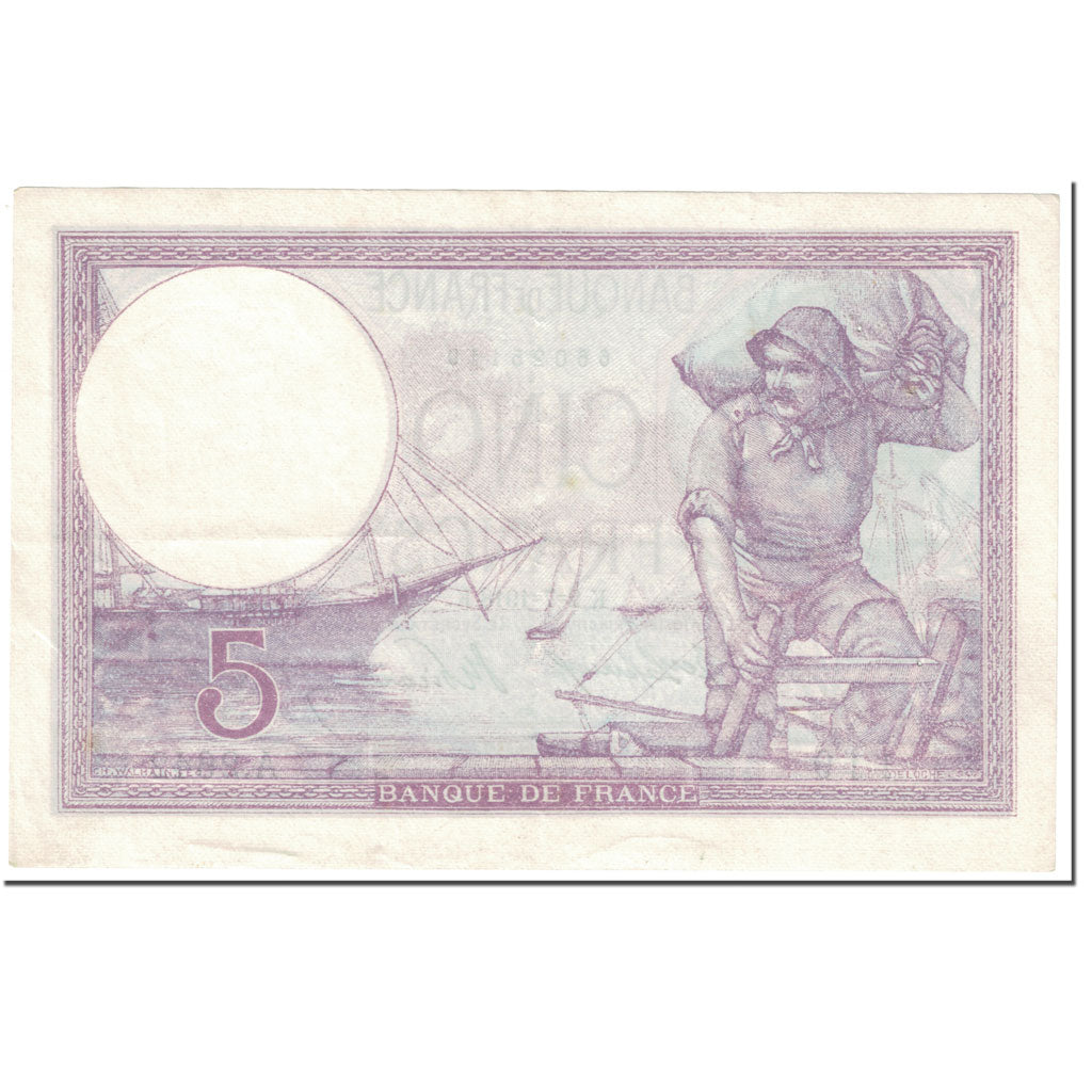 Francia, 5 Francs, Violet, 1918, 1918-07-02, MBC, Fayette:03.02, KM:72a