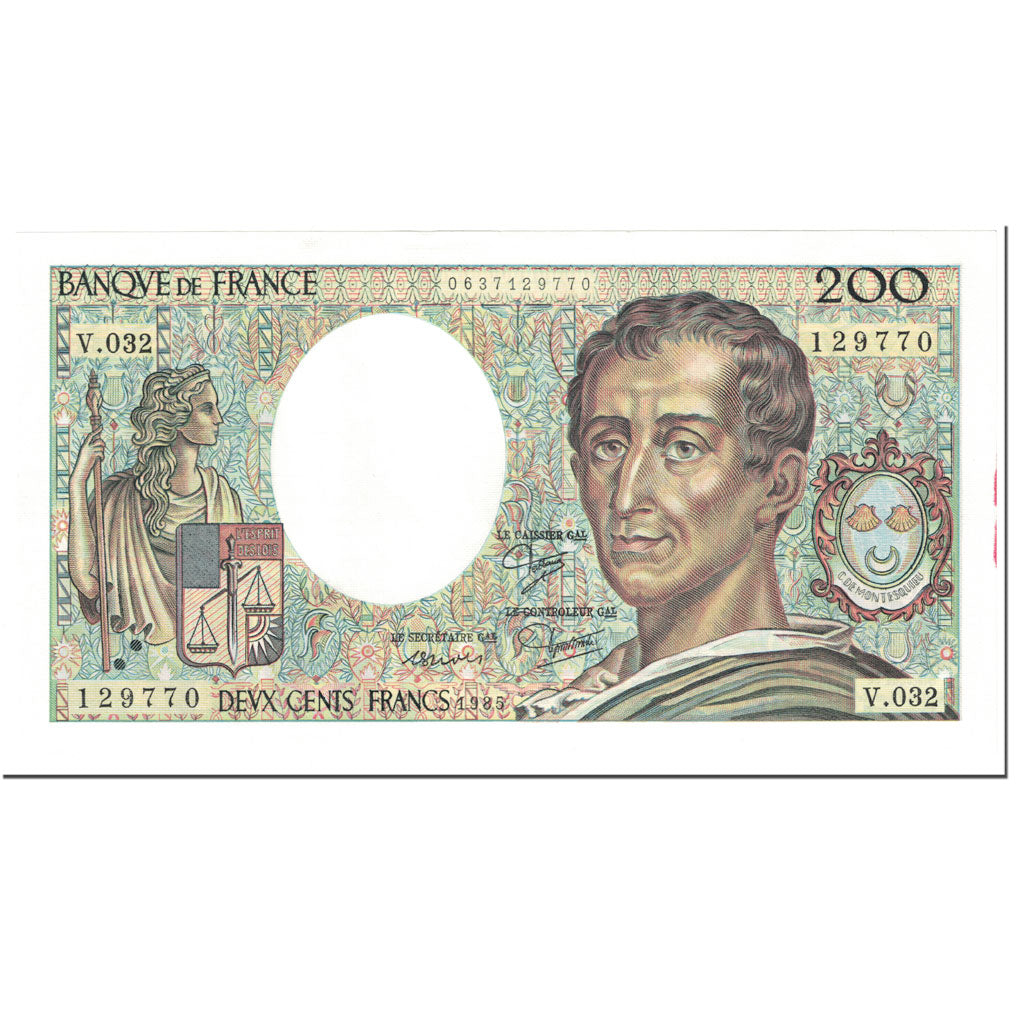 Francia, 200 Francs, Montesquieu, 1985, Undated (1985), SPL-, Fayette:70.5
