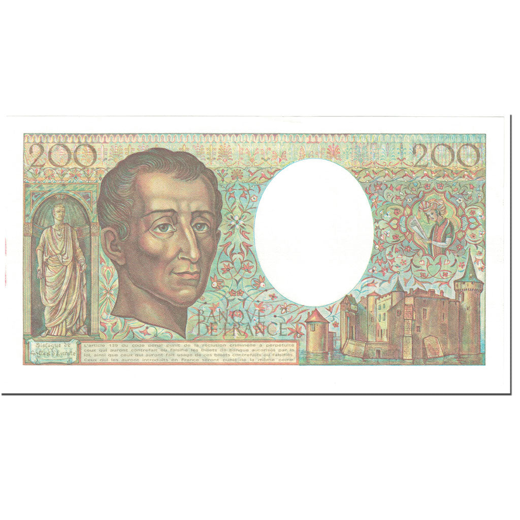Francia, 200 Francs, Montesquieu, 1985, Undated (1985), SPL-, Fayette:70.5